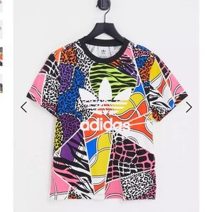adidas Originals x Rich Mnisi all over graphic T-shirt in multi